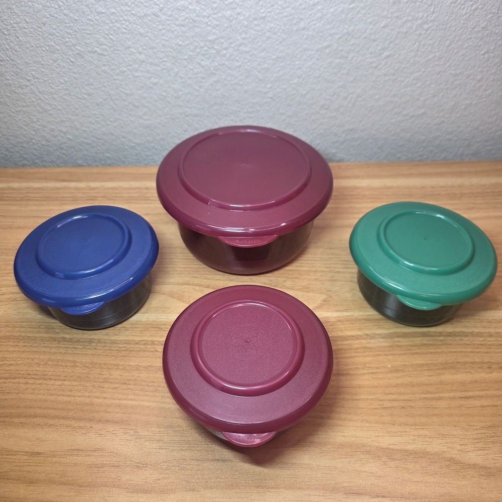 3 Tupperware Small Preludio Bowls Sheerly Elegant Acrylic 6 oz And One 2211A NOS